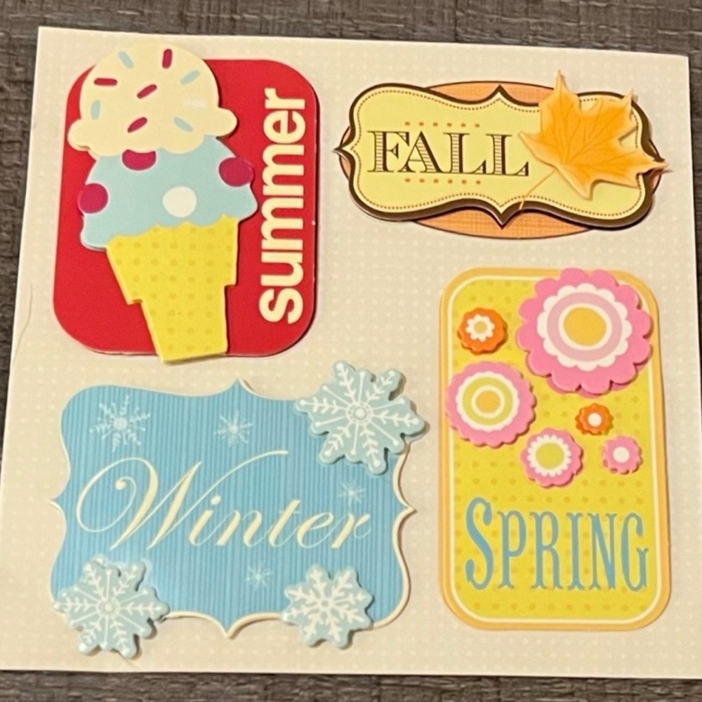 💞 New Dimensional Seasons Scrapbook Stickers